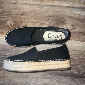 Circus by Sam Edelman Black Espadrille Flatforms Women's 8